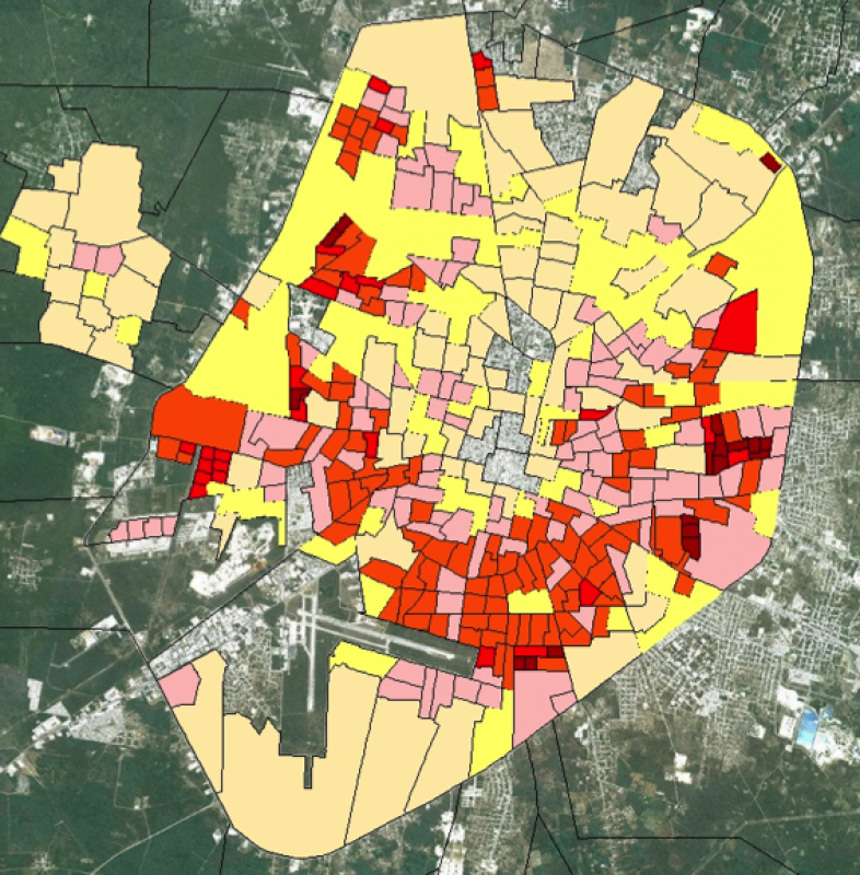 Densidad poblacional en Mérida